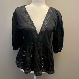FREE PEOPLE Sweeter Side Blouse in Black
